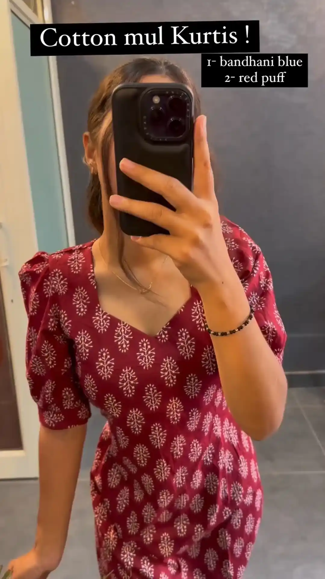 Red Cotton Printed Kurti.png